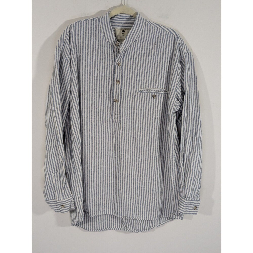 Lee Valley Ireland Quarter Button Henley Longsleeve Flannel Striped Men’s XL